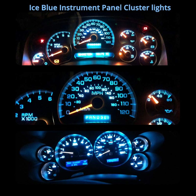 WLJH 6 Pack Ice Blue t5 74 73 37 Instrument Panel Light Bulb 3030 SMD 1.5W Replacement for Car Interior Dome License Plate Lights Lamp - Image 5